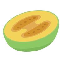 Half feijoa icon, isometric style vector