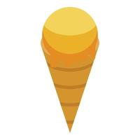 Apricot ice cream icon, isometric style vector