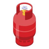 Compressed gas cylinder icon, isometric style vector