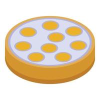 Apricot cake icon, isometric style vector