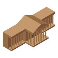 Historical museum building icon, isometric style vector