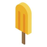 Apricot popsicle icon, isometric style vector