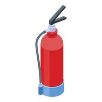 Danger fire extinguisher icon, isometric style vector
