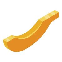 Clean papaya piece icon, isometric style vector