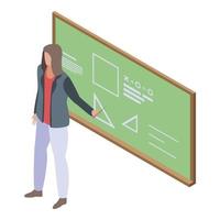 University teacher icon, isometric style vector