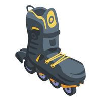 icono de patines en línea de seguridad, estilo isométrico vector