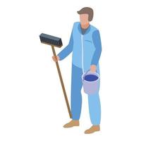 Window washer icon, isometric style vector