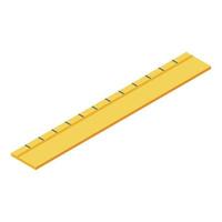 Wood ruler icon, isometric style vector