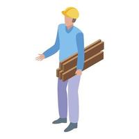 Carpenter repairman icon, isometric style vector