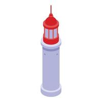 Tower lighthouse icon, isometric style vector