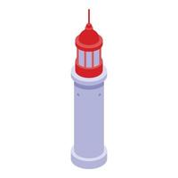 Tower lighthouse icon, isometric style vector