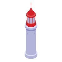 icono del faro de la torre, estilo isométrico vector