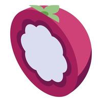 Half mangosteen icon, isometric style vector