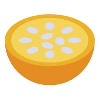 Half physalis seed icon, isometric style vector