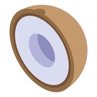 Half longan icon, isometric style vector