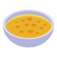 icono de sopa de physalis, estilo isométrico vector