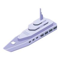 Sea yacht icon, isometric style vector