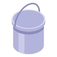 Bucket icon, isometric style vector