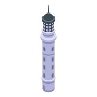 High lighthouse icon, isometric style vector