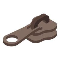 Zipper pull tab icon, isometric style vector