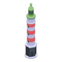 Beacon lighthouse icon, isometric style vector