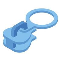 Zipper tab icon, isometric style vector