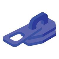 Zipper puller icon, isometric style vector