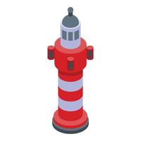 Port lighthouse icon, isometric style vector