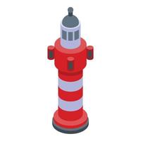 Port lighthouse icon, isometric style vector