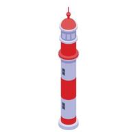 Coast lighthouse icon, isometric style vector