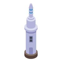 Radar lighthouse icon, isometric style