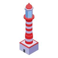 Lighthouse guide icon, isometric style vector