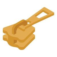 Modern zipper pull icon, isometric style vector