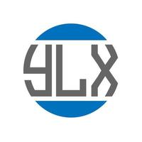 diseño de logotipo de letra ylx sobre fondo blanco. ylx creative iniciales círculo logo concepto. diseño de letras ylx. vector