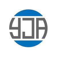 YJA letter logo design on white background. YJA creative initials circle logo concept. YJA letter design. vector
