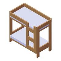 Modern bunk bed icon, isometric style vector