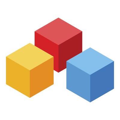 Baby toy cubes icon, isometric style