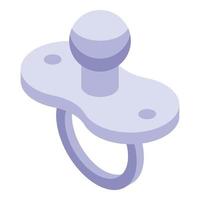 Baby pacifier icon, isometric style vector