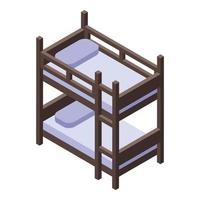 Home bunk bed icon, isometric style vector