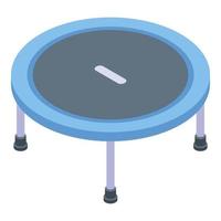 Round trampoline icon, isometric style vector