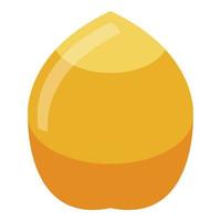 Whole fresh persimmon icon, isometric style vector