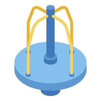 Classic merry go round icon, isometric style vector