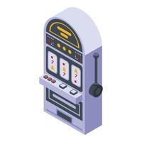 Casino slot machine icon, isometric style vector