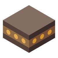 Halva nuts cake icon, isometric style vector