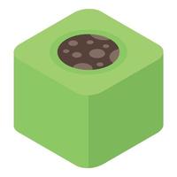 Green turkish sweet icon, isometric style vector