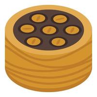 sabroso icono de baklava, estilo isométrico vector