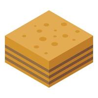 Sweet baklava icon, isometric style vector