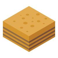 dulce icono de baklava, estilo isométrico vector