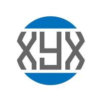 diseño de logotipo de letra xyx sobre fondo blanco. Concepto de logotipo de círculo de iniciales creativas xyx. diseño de letras xyx. vector