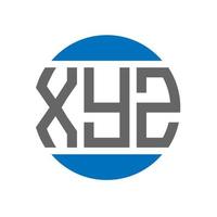 XYZ letter logo design on white background. XYZ creative initials circle logo concept. XYZ letter design. vector